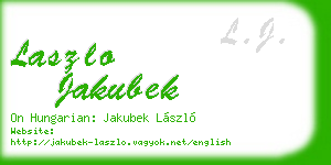 laszlo jakubek business card