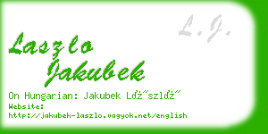 laszlo jakubek business card